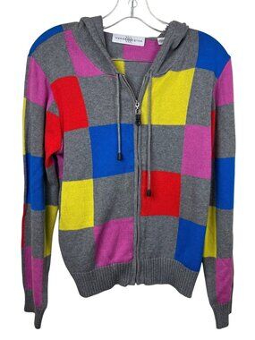 Vintage Marisa Christina Colorblock Zip Sweater